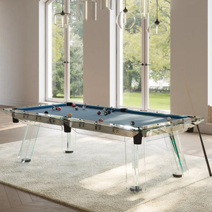 Tavolo da <span class=keywords><strong>Biliardo</strong></span> in Vetro Cristallo Stile Francese con Piano in Ardesia, <span class=keywords><strong>Dimensioni</strong></span> Standard per Sala Giochi Privata - Product Image 2