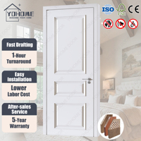 Porte intérieure Yohome de luxe en HDF blanc, moderne, à âme pleine, pré-montée, en bois, pour chambre à coucher, avec cadre, pour maison résidentielle