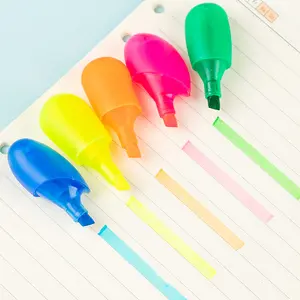 Hot bán biểu tượng tùy chỉnh nhựa nhiều màu 5 trong 1 hình dạng hoa Highlighter Bút Đánh Dấu với biểu tượng tùy chỉnh