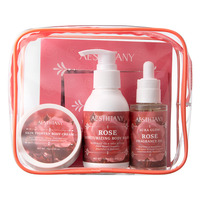 Lotion corporelle blanchissante au beurre de karité bio pour peaux noires, parfum rose végétalien, lot de 3 pièces OEM/ODM