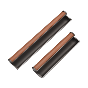 Poignées encastrées invisibles modernes en cuir autocollantes de la même couleur pour tiroirs de placard - Product Image 1
