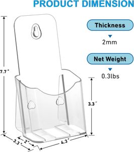 Clear Trade Shows <b>Document</b> Acrylic Brochure <b>Holder</b> With Business Card <b>Holder</b> A6 Table Display Stand - Product Image 2