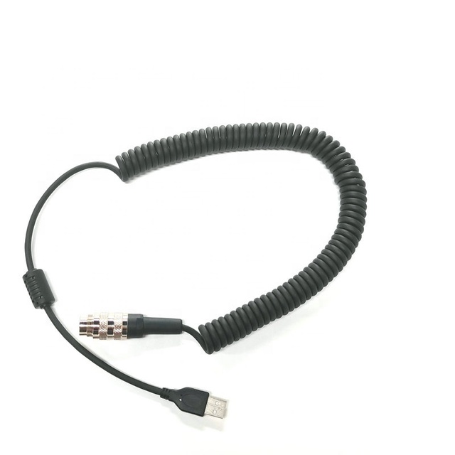 M12 M8 Outdoor Audio Power Power Extension Spring Spiral Cable to USB Connector Rca Audio Cable