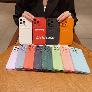 Lichicase, tarjetero de silicona, BILLETERA, funda de teléfono con textura tejida <span class=keywords><strong>para</strong></span> Infinix Hot 60 Pro Plus, carcasa al por mayor - Product Image 2