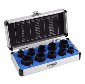 मल्टी-फंक्शन 10 पीसी क्षतिग्रस्त अखरोट स्टड रिमूवर बोल्ट रिमूवर स्क्रू निकालने वाले सॉकेट हैंड टूल किट - Product Image 3