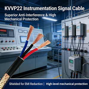 Cabo de Controle Industrial Armado KVVP22 com Núcleo de Cobre, Isolamento XLPE e Revestimento de PVC para Transmissão de Instrumentação - Product Image 1