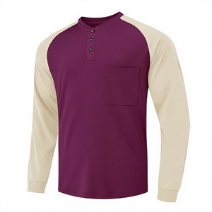 เสื้อเชิ้ตแขนยาวสีม่วงและสีครีมสำหรับผู้ชาย มีกระเป๋าเสื้อ ผ้าฝ้าย แฟชั่นสำหรับทำงาน - Product Image 2