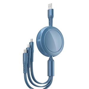 Cadeau promotionnel avec logo personnalisé, câble de téléphone portable 3 en 1, câble USB pour téléphone, chargement rapide, câble de date Android Micro Type C, chaîne à cordons multiples - Product Image 1