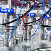 Ligne de remplissage électrique automatique WJER-80 BOV contrôlée par PLC pour applications chimiques et cosmétiques avec têtes de nettoyage de soupapes