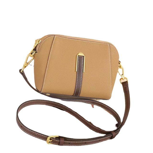 New Arrival Top Grade Cowhide Leather Matched Color Handbag for Women with Removable Strap Double Zippers Cross Body Bag