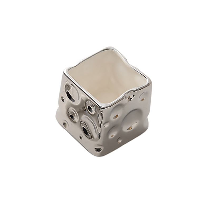 Electroplated silver cheese jar