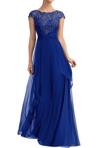 فساتين أم العروس طويلة ضيف الزفاف للنساء الشيفون السهرة الرسمية الدانتيل يزين فساتين الأم لحفل الزفاف - Product Image 6