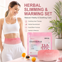 Versandfertig 3 Stück/Beutel Natürlicher Extrakt Kräuter-Wärmekompresse & Nabel-Moxibustion Dual-Effekt Bauch-Schlankheitspflaster