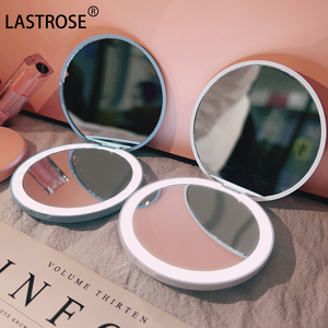 Round Magnifying <strong>Led</strong> Portable Touch Screen Cute Makeup <strong>Mirror</strong> <strong>Vanity</strong> <strong>Mirror</strong> With Lights Compact Pocket Make up Hand <strong>Mirror</strong> Logo - Product Image 2
