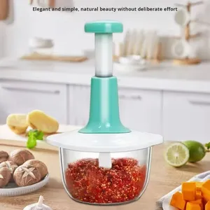 Hachoir et trancheur manuel multifonctionnel en PET avec presse à piments et à ail pour la cuisine domestique - Product Image 5