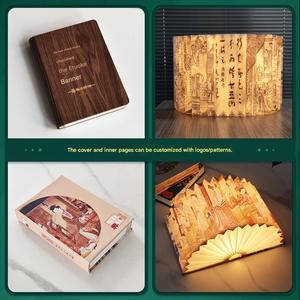 Lámpara de <span class=keywords><strong>Libro</strong></span> de Madera con Paisaje de Mil Millas HuaShanQi, un Regalo Creativo con Iluminación LED para Crear Atmósfera - Product Image 4