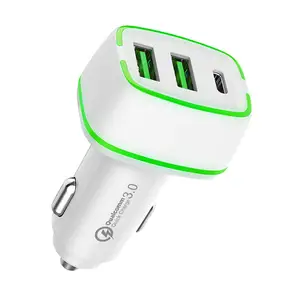 Sortie 18W 2USB Type C Adaptateur de chargeur de voiture PD à charge rapide