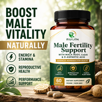 Capsules de soutien à la fertilité masculine OEM, acide D-aspartique, maca, CoQ10, zinc, sélénium, vitamines, complément végétalien à étiquette privée, 60 capsules