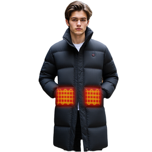 Veste chauffante décontractée pour homme, imperméable, à fermeture éclair, avec auto-chauffage et changement de couleur réactif, pour massage corporel - Product Image 2
