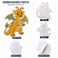 Fabricant de patchs brodés personnalisés de dragons de dessins animés, badges brodés d'animaux fantastiques mignons pour vestes, vêtements et sacs