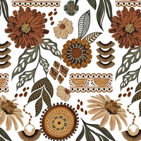 Décoration murale en vinyle auto-adhésif Jinyi Botanical Floral, résistante aux taches, pour chambre à coucher, salle de bain, cuisine, autocollant mural de 45 cm