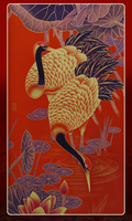 Peinture décorative artisanale en laiton à quatre panneaux, style chinois traditionnel, version verticale, pour mur d'arrière-plan de canapé