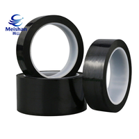 Autocollant adhésif mat Meishan noir en PET, anti-lumière, sans résidu, résistant aux hautes températures pour écrans LED et scellage de cartons