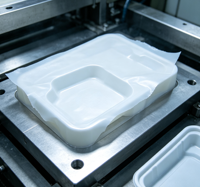 Feuilles de plastique HIPS rigides blanches de 0,5 mm d'épaisseur, qualité alimentaire, service de découpe sur mesure, thermoformage, largeur maximale, MOQ 1 tonne