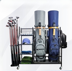 Almacenamiento de bolsas de golf Organizador de garaje Soporte Estante de equipo de golf con ruedas, estante de almacenamiento adicional para palos de golf - Product Image 1