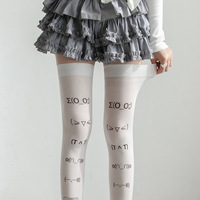Nouvelles chaussettes populaires pour filles, motif émoticône mignon, douces, respirantes, collants blancs, chaussettes hautes pour l'extérieur, acceptent la personnalisation