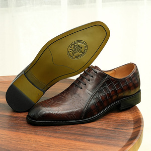 Zapatos Oxford Formales de Negocios Hechos a Mano de Alta Calidad para Hombre, de Piel Auténtica, Impermeables, con Cordones, para Otoño - Product Image 6