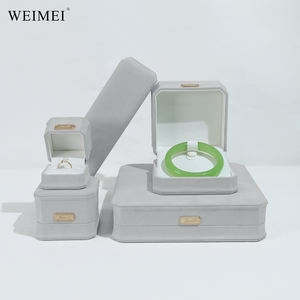 WEIMEI Custom Grey Suede Octagon <b>Jewelry</b> <b>Box</b> New Design for Ring Necklace Factory Direct - Product Image 4