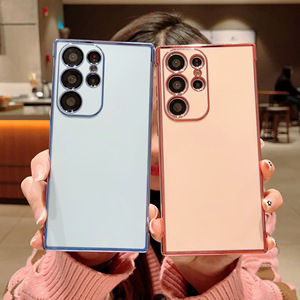 Placage de luxe 6D antichoc souple TPU étui de téléphone pour <span class=keywords><strong>Samsung</strong></span> Galaxy <span class=keywords><strong>S21</strong></span> S22 Plus S21FE S20FE S23 <span class=keywords><strong>Ultra</strong></span> housse de Protection d'appareil photo - Product Image 5