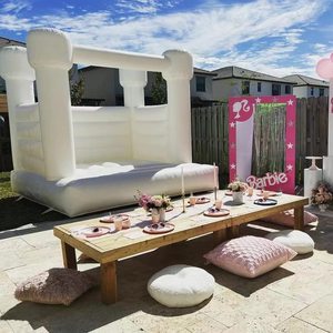 H5 thương mại PVC bouncy Mini Toddler Trắng nhà bị trả lại <span class=keywords><strong>Inflatable</strong></span> đám cưới Bouncer lâu đài với bóng hồ bơi trượt - Product Image 4