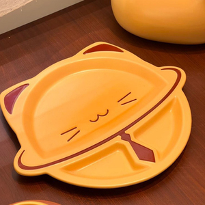 Niedliches Cartoon-Kätzchen Keramik-Geschirrset Katzenförmige Schüssel Tasse Saucenschälchen Mit Deckel für Haushalt Abendessen Geschenk - Product Image 5