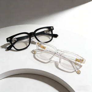 Bingkai Kacamata Modis Persegi Panjang Kecil Anti Cahaya Biru Desain Retro Kacamata Serbaguna untuk Dipakai Sehari-hari - Product Image 1