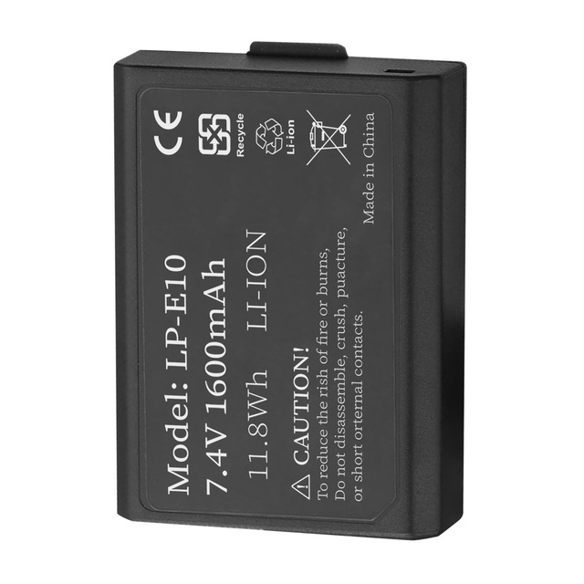 Professional Digital Camera Battery LP-E10 1600mAh 7.4V Li-ion Battery Rechargeable for Canon 1100D 1200D 1300D Digital Cameras