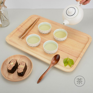 Plateau de service carré en chêne, couleur unie, style simple, pour thé, café, fruits, petit-déjeuner, pain, usage domestique - Product Image 5