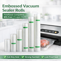 Sacs sous vide en nylon co-extrudé à 7 couches, durables et gaufrés |   Personnalisable |   Compatible avec le congélateur |   Sachets d'emballage alimentaire recyclables pour