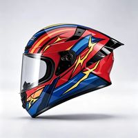 Casque de moto intégral avec graphismes cool, homologué ECE 22.06, pour les ateliers de modification et de réparation de motos