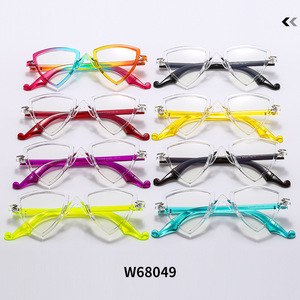 <b>Rainbow</b> Color Triangle Frame Anti Blue <b>Light</b> Glasses Full Rim Unisex Decorative Eyeglasses Frames 2023 - Product Image 5