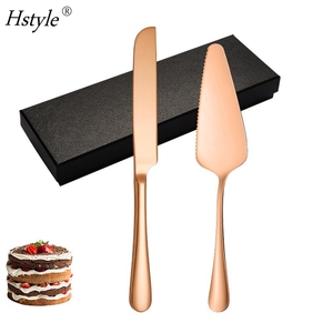 ชุดมีดตัดเค้กแต่งงานและเซิร์ฟเวอร์สแตนเลสชุดตัดเค้กสีทองสำหรับเป็นของขวัญวันครบรอบวันแต่งงานวันเกิดงานเลี้ยง HS1402 - Product Image 6