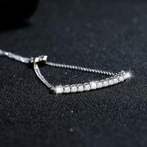 Pulsera con sonrisa de moissanita de plata S925 transfronteriza para mujer, joyería ajustable de gama alta para <span class=keywords><strong>Amazon</strong></span>, superventas al por mayor - Product Image 3