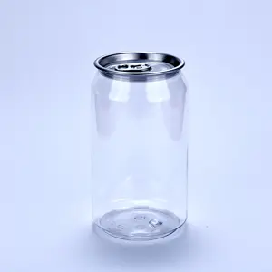 Botella vacía de plástico para refrescos, recipiente de plástico transparente con tapas de fácil apertura, tamaño personalizado