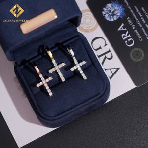 Collar con Colgante de Cruz de Plata de Ley 925 con Incrustaciones de Diamantes Simulados, Estilo Hip Hop - Product Image 5