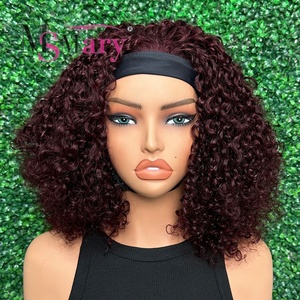 Peluca de cabello humano virgen hindú SDD Super Double Drawn Pixie Curly con diadema, hecha a máquina, extensiones de cabello humano, proveedores - Product Image 4