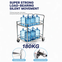 Chariot d'hôpital en acier inoxydable, chariot de service utilitaire à 2 niveaux, chariot à 201 étagères perforées, capacité de charge de 180 kg pour hôpital