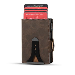 CASEKE NEW Quick Access Card <b>Holder</b> Aluminium RFID Safe <b>Wallet</b> Pop up Carteira Masculina Slim - Product Image 1