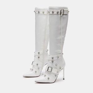 Bottes Femme en Nouveau Matériau à Bout Pointu, Talon Aiguille Designer, Bottes Hautes pour Femme 2024 - Product Image 3