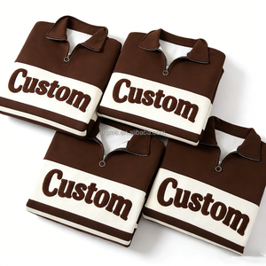 <span class=keywords><strong>Felpa</strong></span> Personalizzata con <span class=keywords><strong>Zip</strong></span> a 1/4 e Collo Alto, <span class=keywords><strong>Felpa</strong></span> con <span class=keywords><strong>Zip</strong></span> e Inserti a Contrasto <span class=keywords><strong>Oversize</strong></span> con Ricamo a Spugna da Donna Senza Cappuccio - Product Image 3